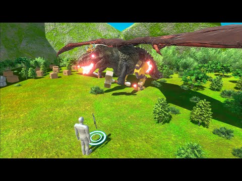FPS AVATAR WITH RIFLE DEATH FALL - Animal Revolt Battle Simulator