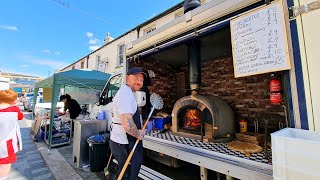 Pizza Van On The Street In Pontypridd | Street Food | Walking Tour 4K Video | South Wales, UK 🇬🇧