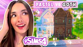 Building OPPOSITE AESTHETIC Townhouses in The Sims 4! | Pastel vs Goth