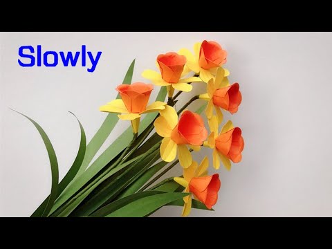 ABC TV | How To Make Easy Narcissus Paper Flower With Shape Punch (Slowly) - Craft Tutorial