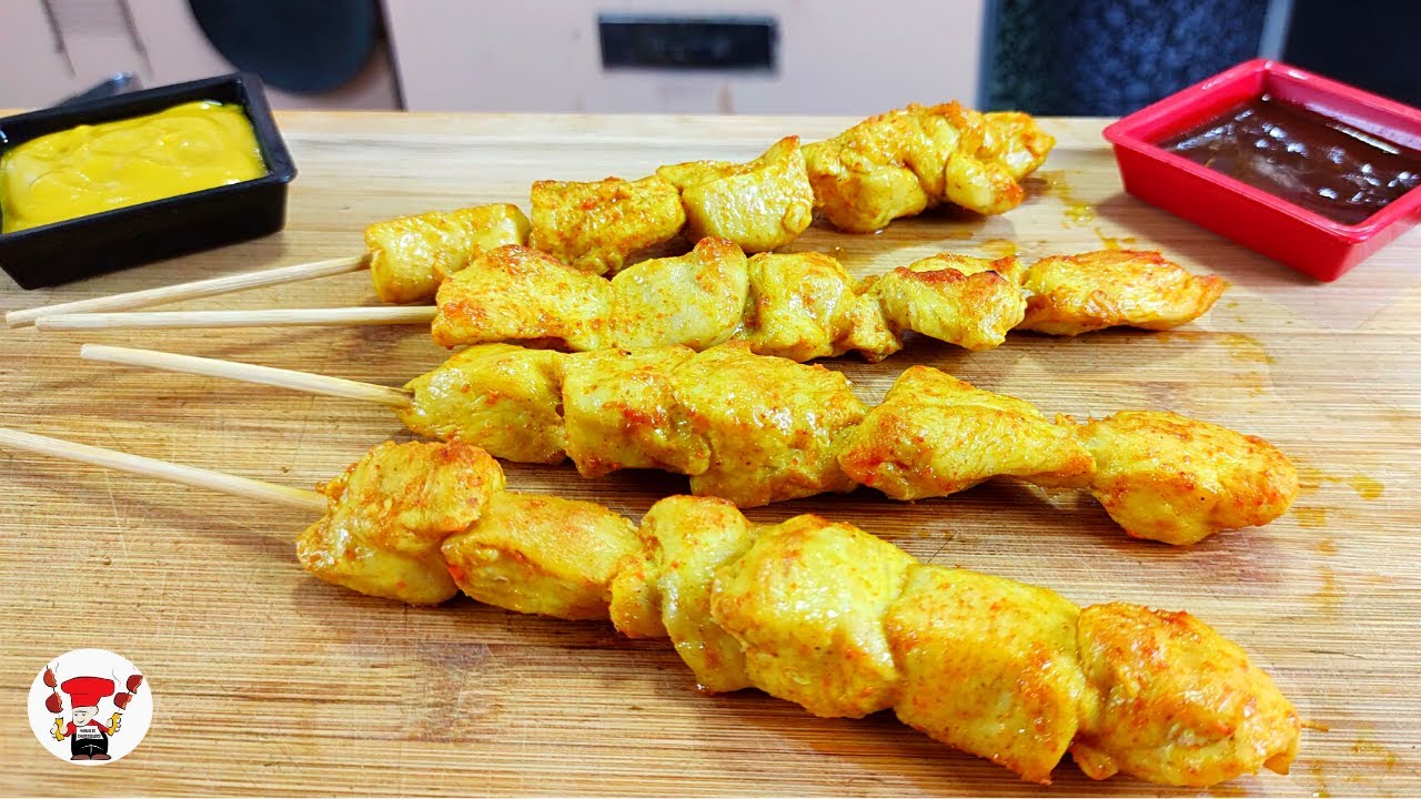 Como Fazer Espetinho de Frango na Grelha e Churrasqueira