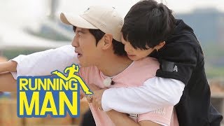 Ji Min Even Rides on Kwang Soo&#39;s Back~~ [Running Man Ep 300]