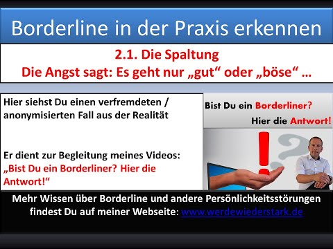 2.1 Die Spaltung - wenn die Angst sagt: "Es gibt nur "gut" oder "böse (Praxis Borderline Diagnose)