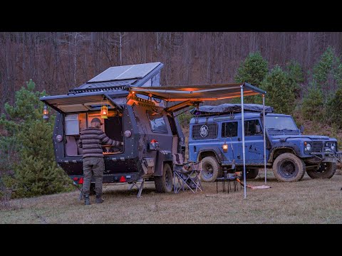 3 Days Solo Wild Camping in a Caravan in Heavy Rain