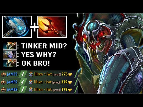 When GRANDMASTER Tinker Meet Pro Nyx Mid! Epic Hammer Build Counter Immortal Rank 7k MMR Dota 2