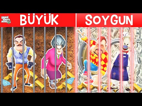 BÜYÜK SOYGUN FENA PATLADI 😱 GTA 5 Hello Neighbor - Dark Riddle - Scary Teacher
