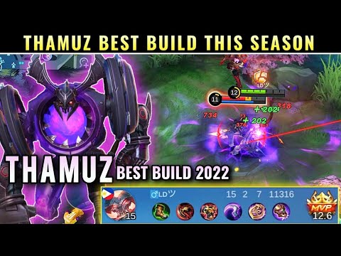 THAMUZ BEST BUILD THIS SEASON | THAMUZ BEST BUILD 2022 | TOP GLOBAL THAMUZ GAMEPLAY - MLBB