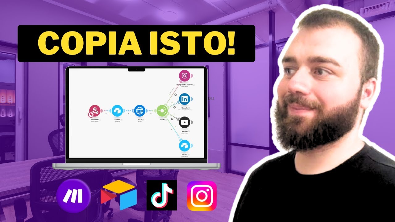 AUTOMATIZEI AS MINHAS REDES SOCIAIS COM O MAKE.COM