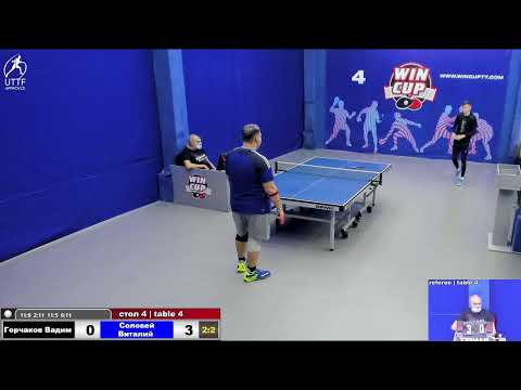 14:30 Горчаков Вадим 2-3 Соловей Виталий  стол 4  ЮГ-3  06.01.22