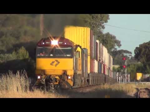 6007, 6021 leading Aurizon's 6MP1 through Crystal Brook, SA