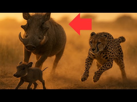 Guepardo ataca a un jabalí indefenso — ¡Pero la furia de la madre lo cambia todo!