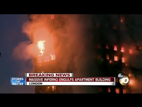 Massive fire engulfs London apartment building