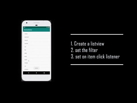 [Android Studio] Create a simple list view with filter and on item click listener