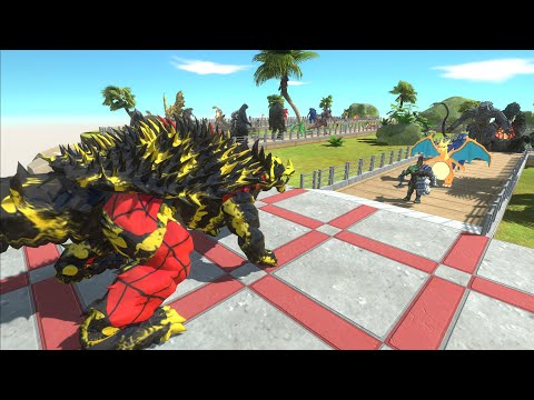 ANGUIRUS SPINO BATMAN DESERT ISLAND DEATH RUN - Animal Revolt Battle Simulator