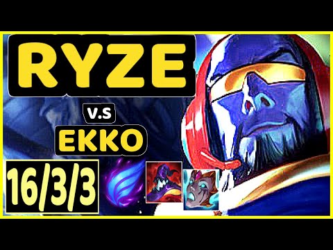 STROMPEST (RYZE) vs EKKO - 16/3/3 KDA MID GAMEPLAY - NA Ranked GRANDMASTER