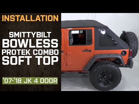 Install Jeep Wrangler Smittybilt Bowless Protek Combo Soft Top (2007-2018 JK 4 Door)