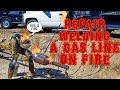 Repair Welding a Live Gas Line on FIRE! | Stick Welding (SMAW)