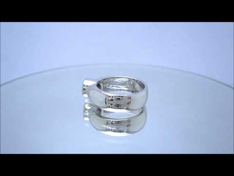 14K WHITE GOLD ROUND CUT DIAMOND ENGAGEMENT RING FULL BEZEL SET 1.00CT - ASW - 217