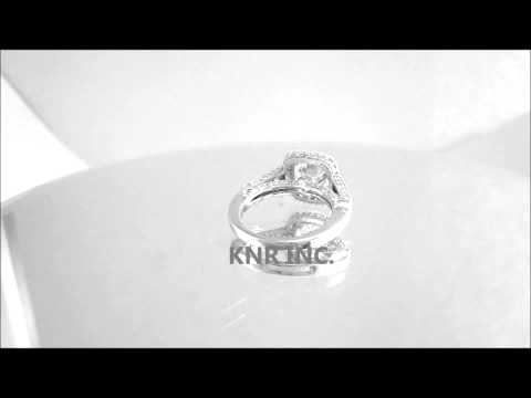 18K WHITE GOLD ROUND CUT DIAMOND ENGAGEMENT RING ART DECO ANTIQUE STYLE 2.90CTW - KNR INC - 346