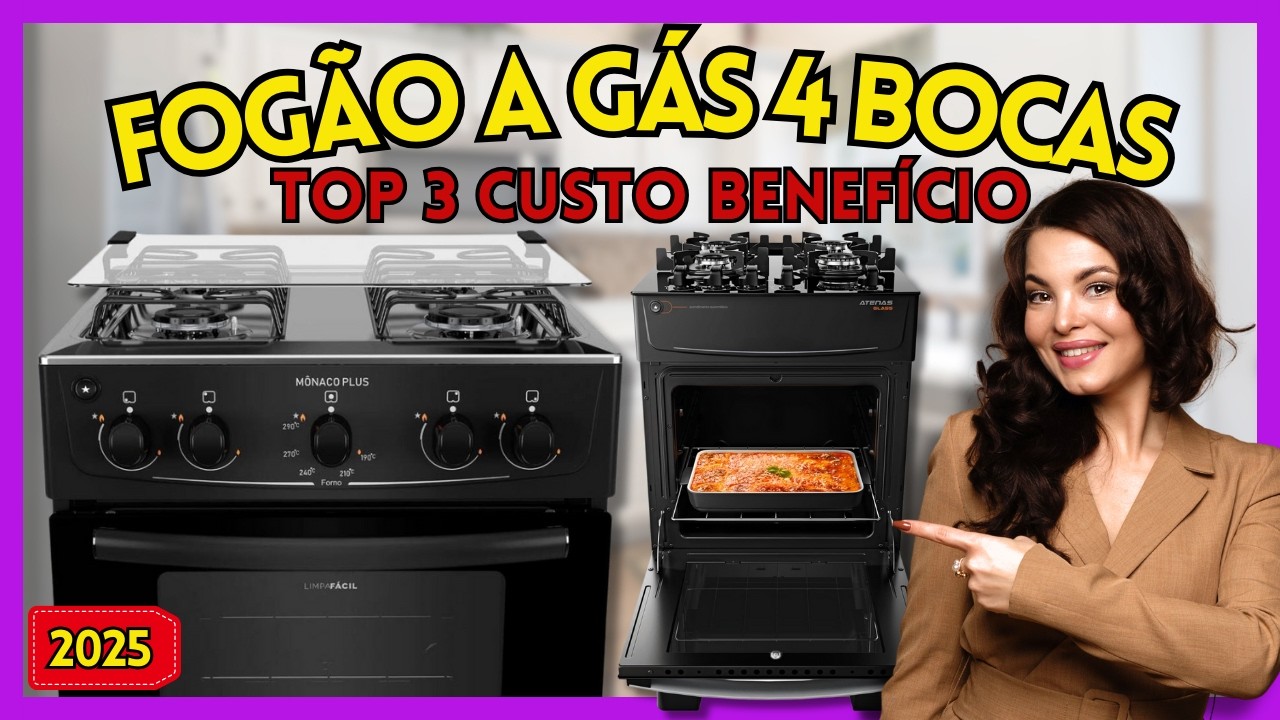 🔥Top 3 Fogão a Gás 4 Bocas 2025 | Melhor Fogão a gás 4 Bocas Custo Benefício 2025
