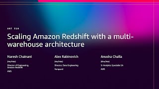 AWS re:Invent 2025 - Scaling Amazon Redshift with a multi-warehouse architecture (ANT318)