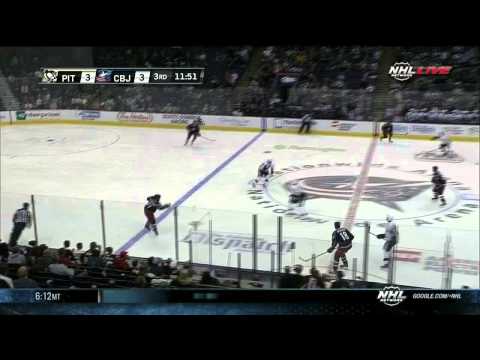 Cam Atkinson goal 4-3 Pittsburgh Penguins vs Columbus Blue Jackets Sept 15 2013 NHL Hockey
