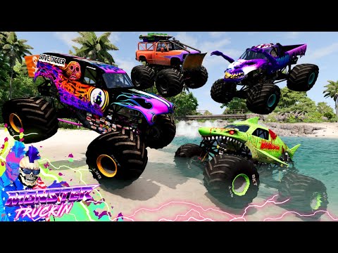 Monster Jam INSANE Racing, Freestyle and High Speed Jumps #30 | BeamNG Drive | Grave Digger