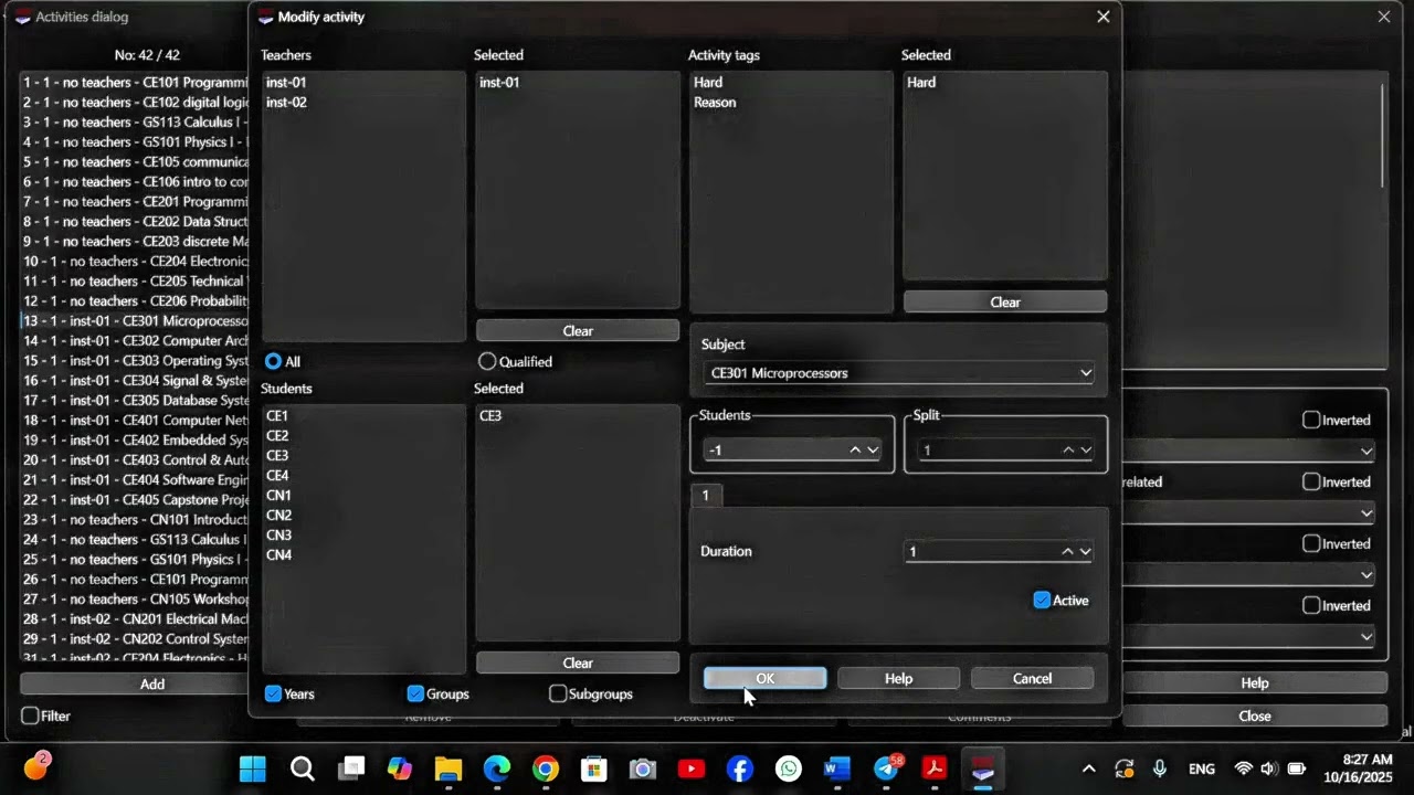 Creating Academic Exam timetables using FET (hassle free)
