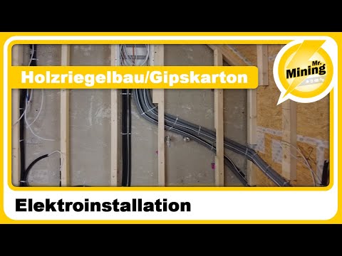 E-Installation im Holzriegelbau/Gipskarton wie es in Österreich gelöst wird