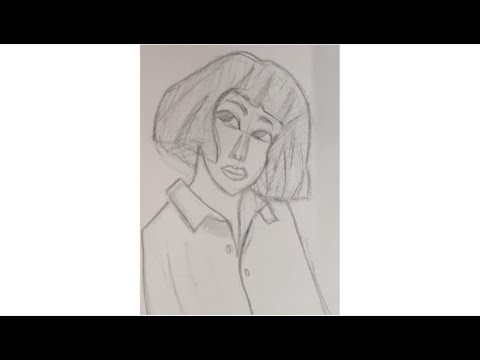 My Drawing #116 | A girl with bangs | Step by Step | Aaliya Amreen