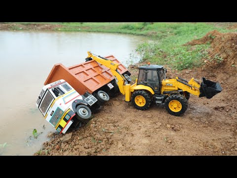 Tata Tipper Truck Accident Highway Road Pulling Out JCB 3DX Plus | Tata 4018 Truck | CS Toy Shorts