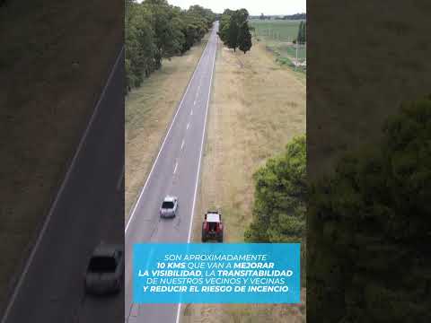 La Municipalidad de Anguil desmaleza la banquina de la Ruta 5