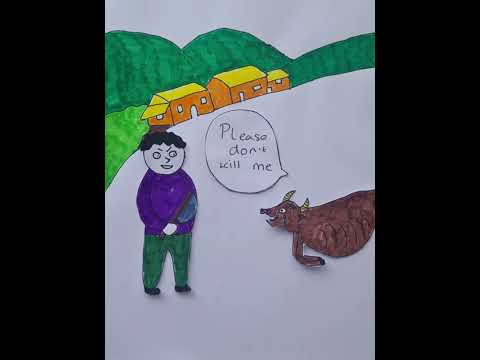 , title : 'Don't kill the cow #shorts #drawing #cartoon #story #artandcolours #art #top #drawing'