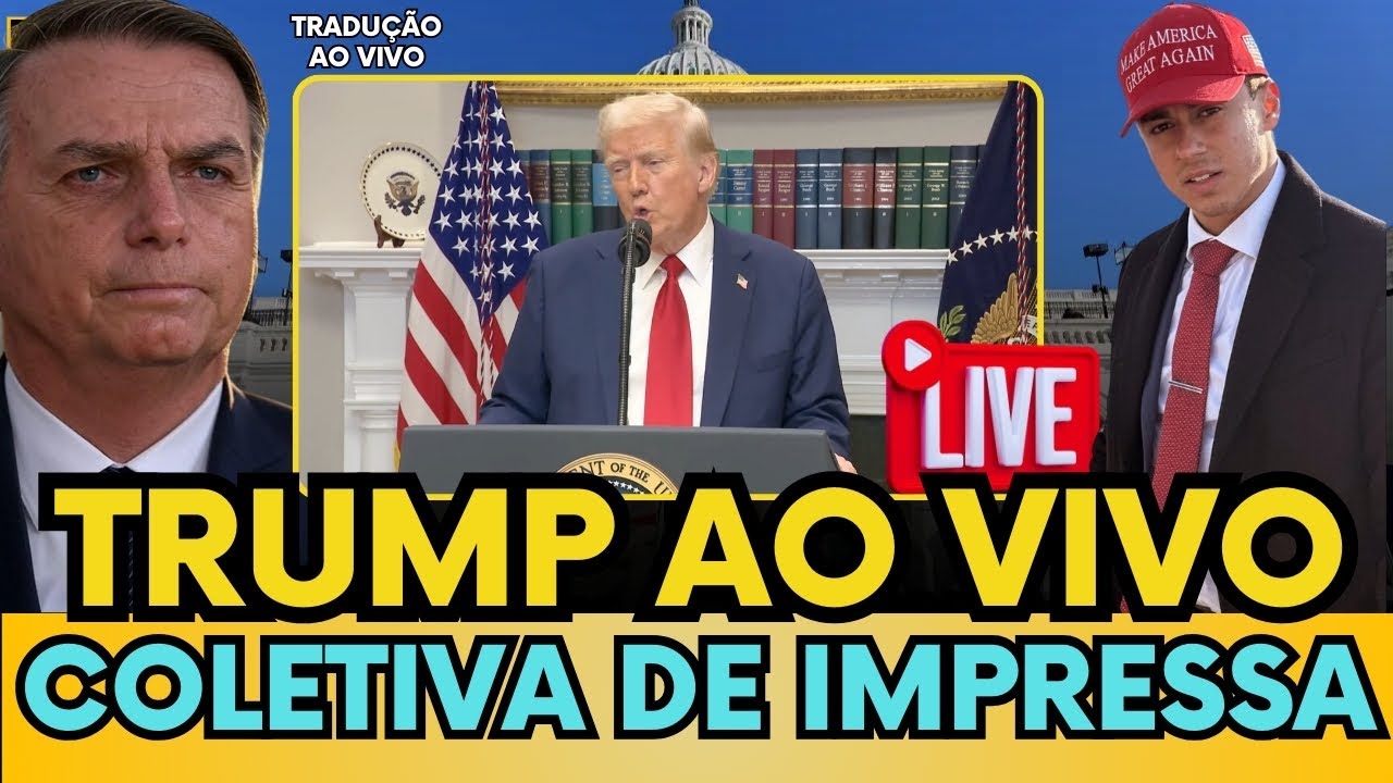 🚨AO VIVO:TRUMP MANDA RECADO PARA O BRASIL EM COLETIVA OFICIAL #politica #bolsonaro #trump