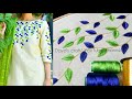 Aari Work Leaf Filling Design On Kurti Short Long Stiches