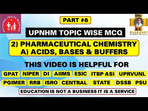 Acids, Bases & Buffers Top-30 MCQs ||UP NHM Pharmacist Exam Preparation||#nhm #nhmup||@pharmshala