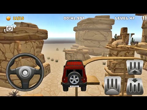 Mountain Climb 4x4: Red Jeep Wrangler Driving Impossible Stunts - Levels 41 to 50 Android Gameplay