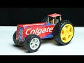 How To Make A Tractor From Colgate Box At Home DIY Toy Electric Colgate Tractor