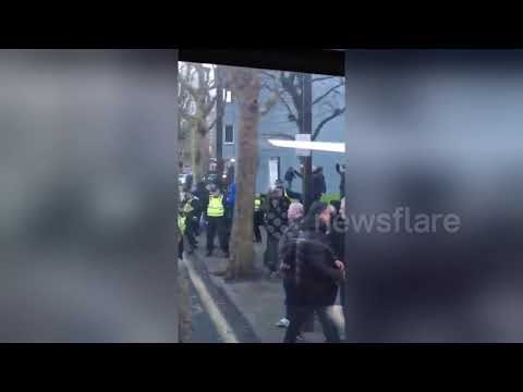 Millwall, Everton fans clash in 'shocking' football violence