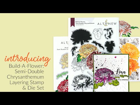 Gorgeous Semi-Double Chrysanthemum Layering Stamps and Dies for Card Making