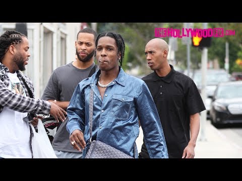 ASAP Rocky Smokes With Fans While Shopping On Melrose Avenue 7.24.17 - TheHollywoodFix.com