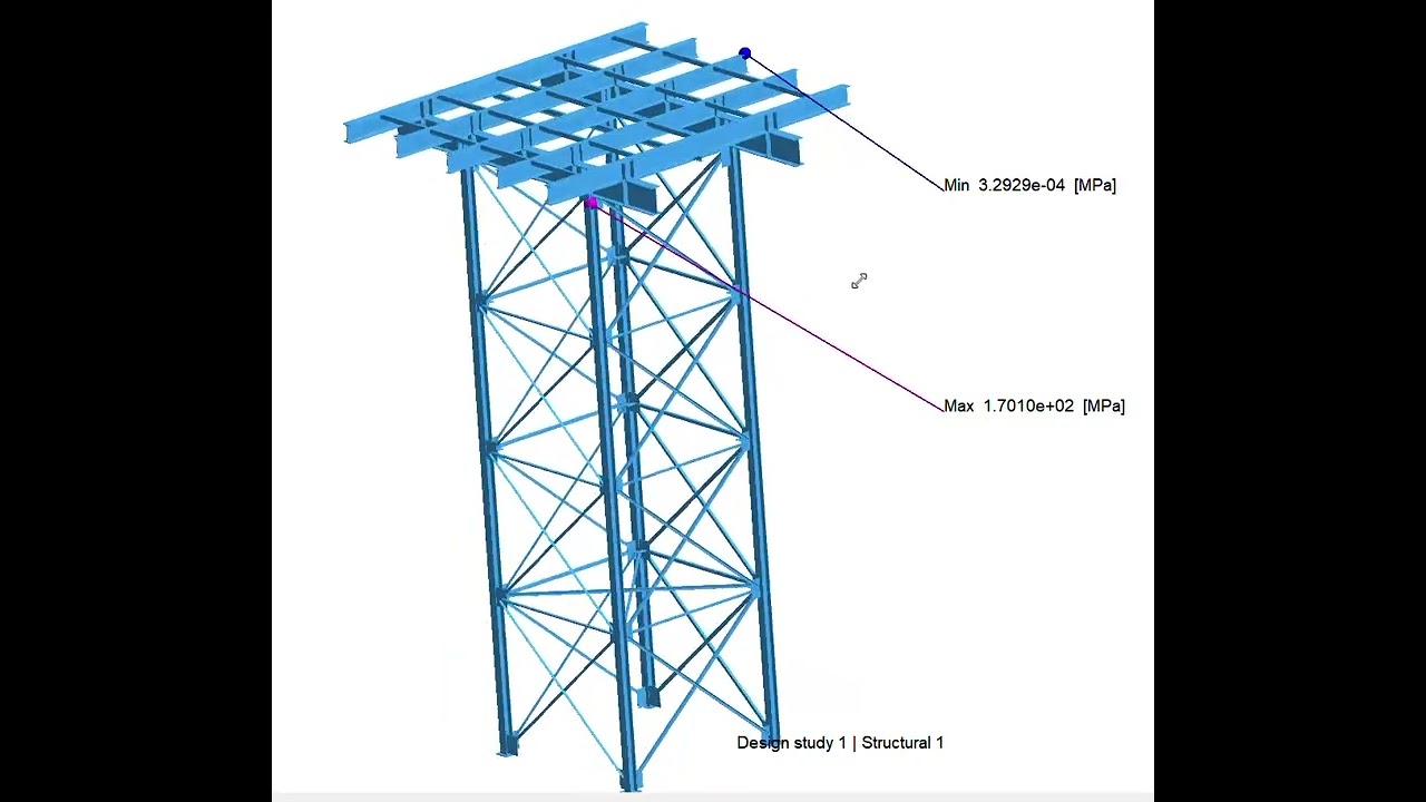 FEA Analysis of Elevated Water Tank Stand | Structural Stress Simulation (3D CAD Model)