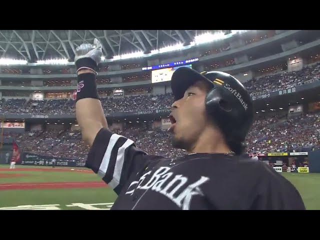 【4回表】ホークス・松田の右中間への大きな一発で勝ち越し!! 2017/8/2 Bs-H