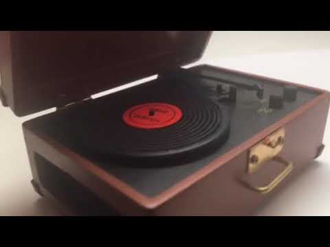 Miniature Record Player Christmas Ornament Musical Plays Peggy Sue,  Barbie Size