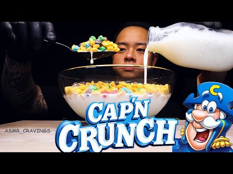 ASMR CEREAL & MILK| CAP'N CRUNCH BERRIES **SATISFYING EATING**