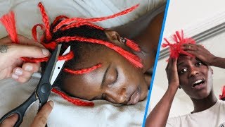 I TURNED MY GF INTO LIL YACHTY PRANK!! (Cut her Braids)