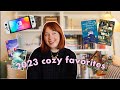 2023 cozy favorites! cozy games, books, hobbies & I created a pin!