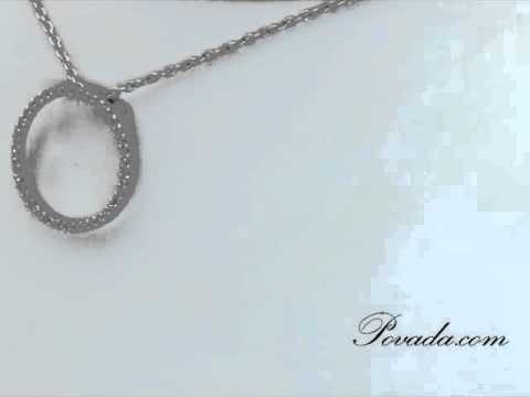 Diamond Circle Pendant in White Gold [PA1338H]