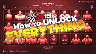 How To UNLOCK EVERYTHING In WWE2K19 (For Free)