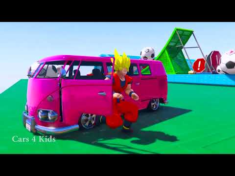 LEARN COLORS w Helicopters on BUS   Superheroes Cartoon for Kids & Spiderman for Children #english